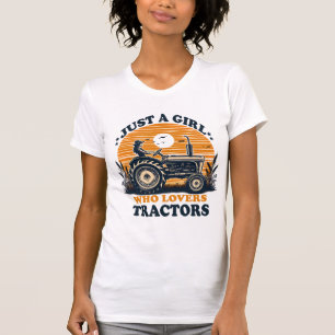 Camiseta Só Uma Menina Que Ama A Vintage De Trator Lover