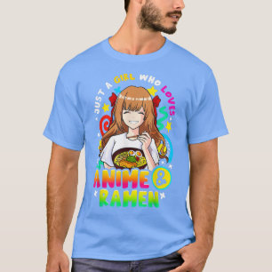Camiseta Só Uma Menina Que Ama Anime E Ramen Meninas 
