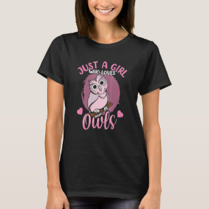 Camiseta Só Uma Menina Que Ama As Corujas Engraçadas Design