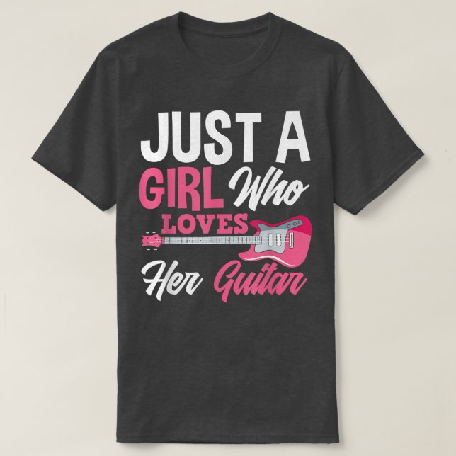 Camiseta Só Uma Menina Que Ama As Garotas De Violão, Guitar (Frente do Design)