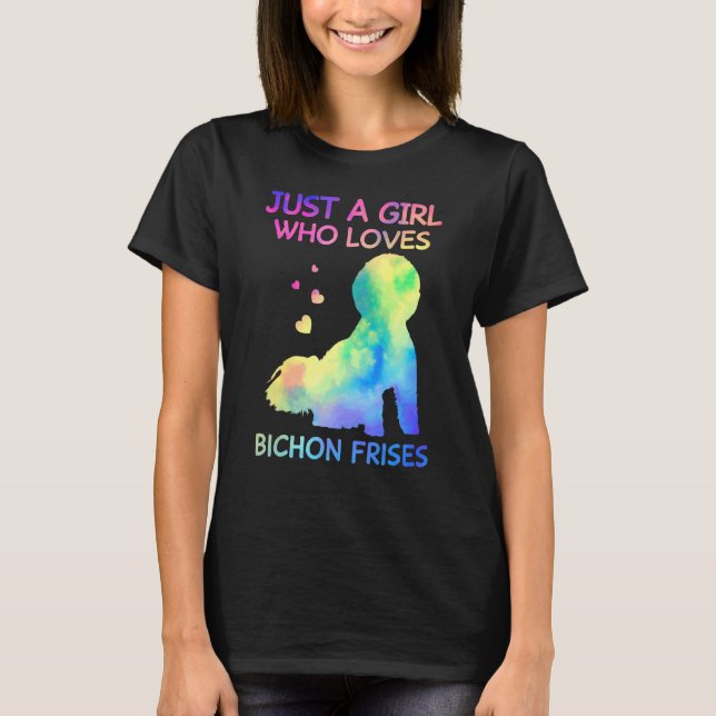 Camiseta Só Uma Menina Que Ama Bichon Arrisca Um Cachorro E (Frente)