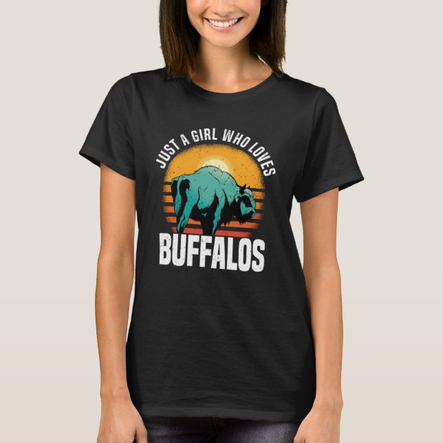 Camiseta Só Uma Menina Que Ama Bison American Buffal (Frente)