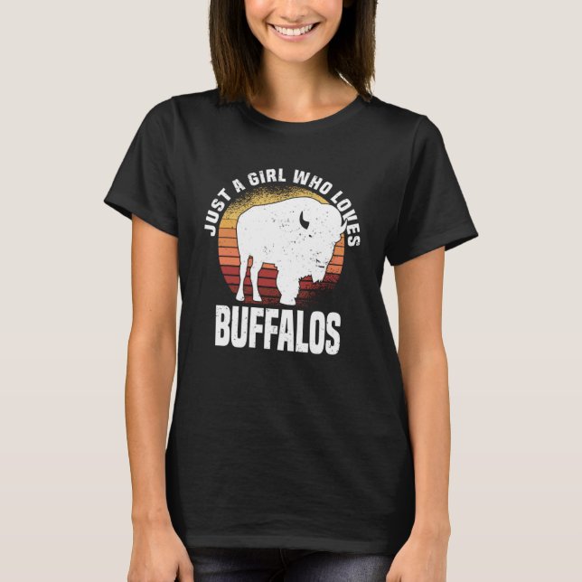 Camiseta Só Uma Menina Que Ama Bison American Buffal (Frente)