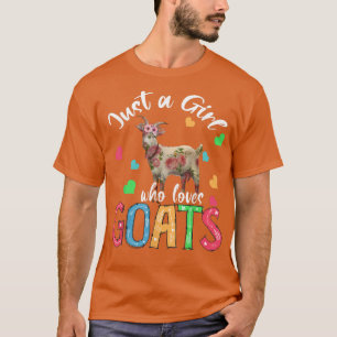 Camiseta Só Uma Menina Que Ama Cabras Engraçadas Flor Vai