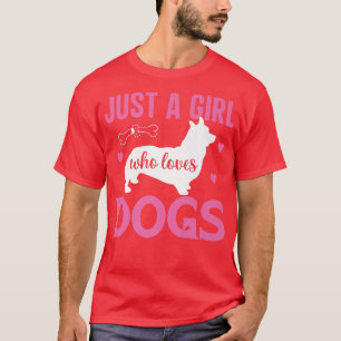 Camiseta Só Uma Menina Que Ama Cachorros Engraçados Cachorr