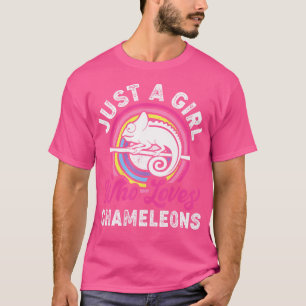 Camiseta Só Uma Menina Que Ama Camaleões Engraçada Chameleo