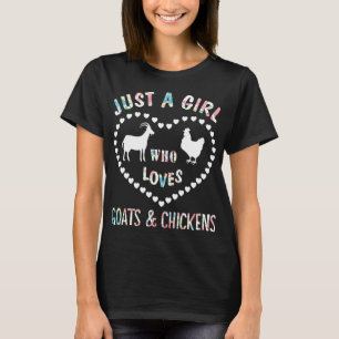 Camiseta Só Uma Menina Que Ama Caprinos E Galinhas Engraçad