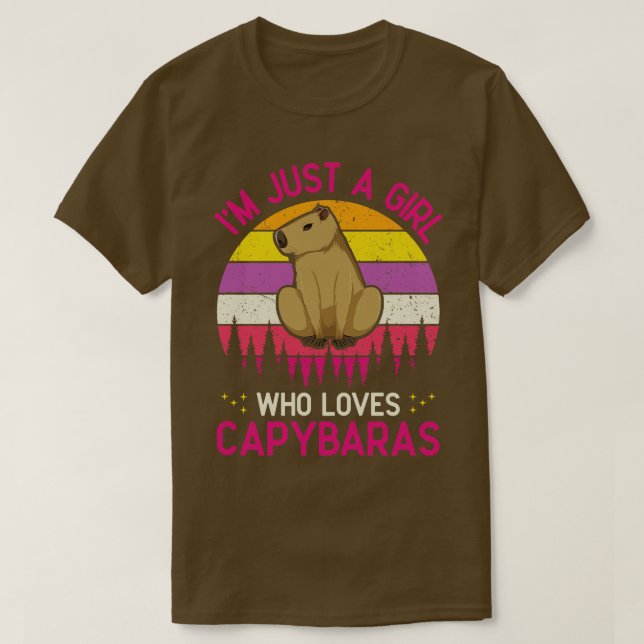 Camiseta Só Uma Menina Que Ama Capybaras Engraçado Rodent C (Frente do Design)