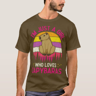 Camiseta Só Uma Menina Que Ama Capybaras Engraçado Rodent C