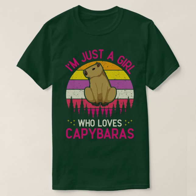 Camiseta Só Uma Menina Que Ama Capybaras Engraçado Rodent C (Frente do Design)