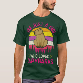 Camiseta Só Uma Menina Que Ama Capybaras Engraçado Rodent C