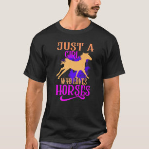 Camiseta Só Uma Menina Que Ama Cavalo Fofo Para Meninas