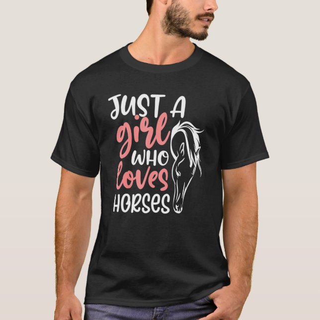 Camiseta Só Uma Menina Que Ama Cavalos Cavalos Cavalos Ridi (Frente)