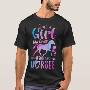 Camiseta Só Uma Menina Que Ama Cavalos De Jesus A Correr Ca