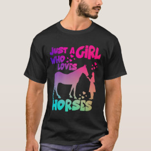 Camiseta Só Uma Menina Que Ama Cavalos Engraçados As Mulher