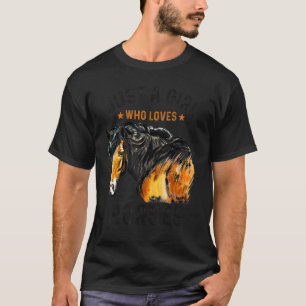 Camiseta Só Uma Menina Que Ama Cavalos Que Ama As Mulheres