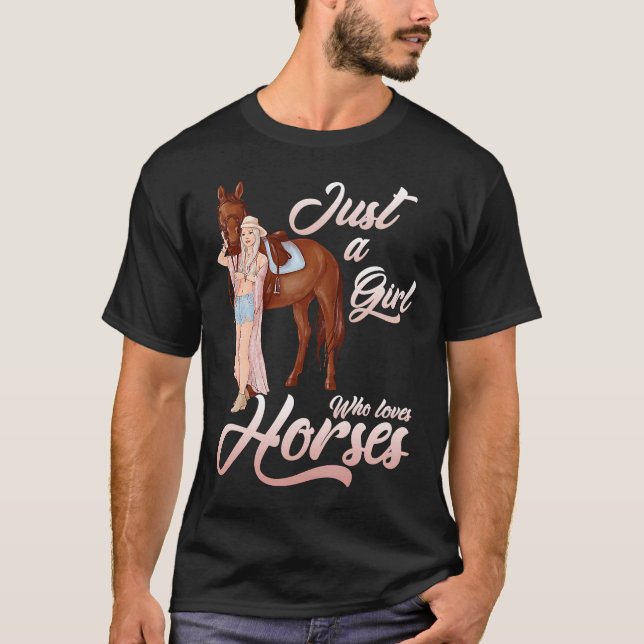 Camiseta Só Uma Menina Que Ama Cavalos Que Ama Cavalos Namo (Frente)