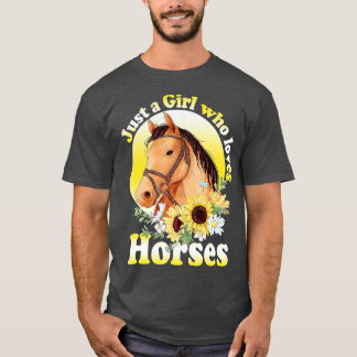 Camiseta Só Uma Menina Que Ama Cavalos - Raparigas Andando