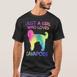 Camiseta Só Uma Menina Que Ama Cavapoos Engraçada Sobre Cav