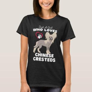 Camiseta Só Uma Menina Que Ama Chinês Prende Cachorro B