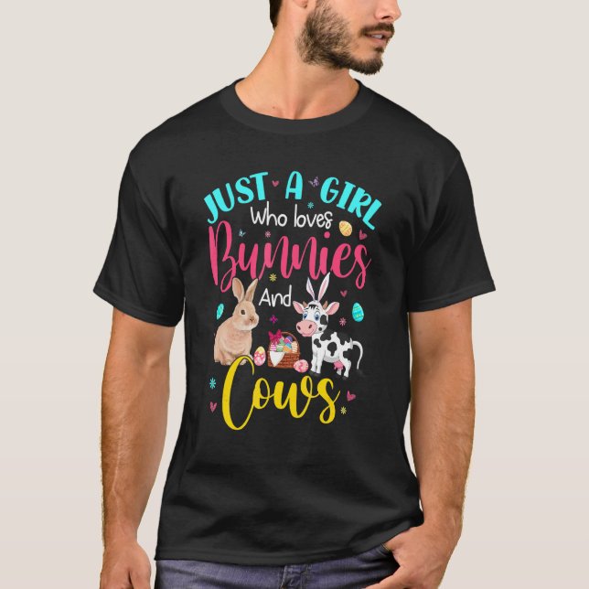 Camiseta Só Uma Menina Que Ama Coelhinhos E Vacas, Um Bunn  (Frente)
