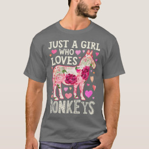 Camiseta Só Uma Menina Que Ama Donkeys Engraçado Donkey