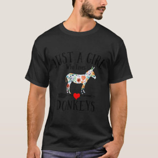 Camiseta Só Uma Menina Que Ama Donkeys Que É Engraçada Desi