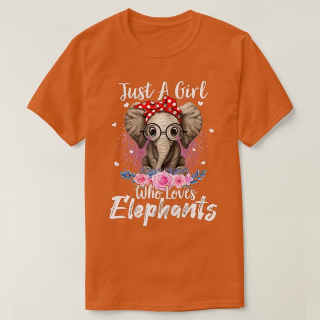 Camiseta Só Uma Menina Que Ama Elefantes Engraçados Gif (Frente do Design)