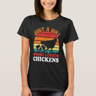 Camiseta Só Uma Menina Que Ama Fazenda De Frango Engraçado