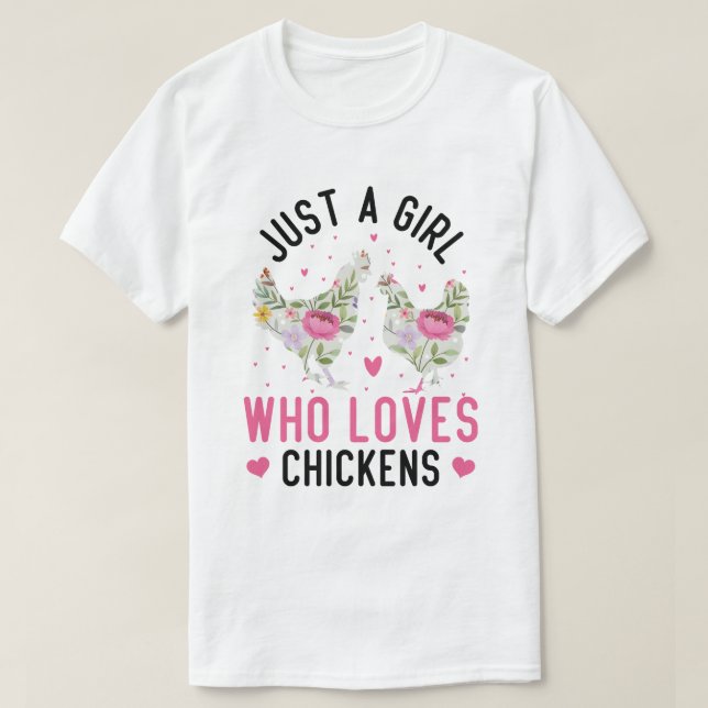 Camiseta Só Uma Menina Que Ama Frita Fora De Galinhas (Frente do Design)