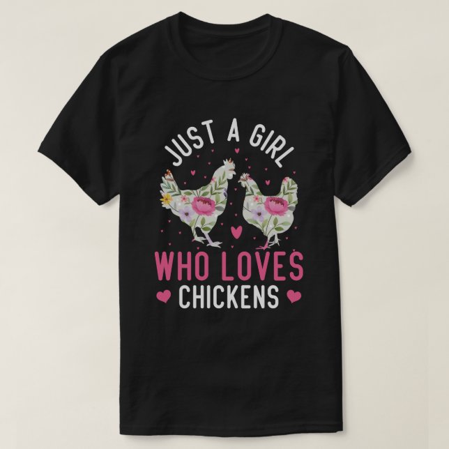 Camiseta Só Uma Menina Que Ama Frita Fora De Galinhas (Frente do Design)