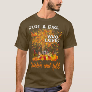Camiseta Só Uma Menina Que Ama Galinhas E Cheira A Abóbora