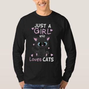 Camiseta Só Uma Menina Que Ama Gato De Gatinho Bonito