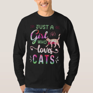 Camiseta Só Uma Menina Que Ama Gato Proprietário Melhor Mãe