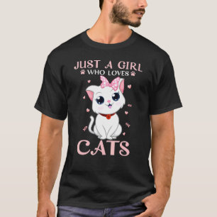 Camiseta Só Uma Menina Que Ama Gatos Bonitos