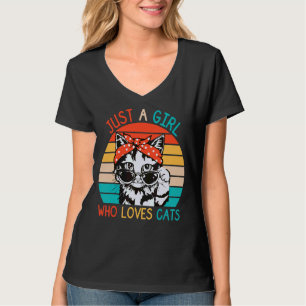 Camiseta Só Uma Menina Que Ama Gatos Bonitos Gato 1