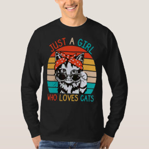 Camiseta Só Uma Menina Que Ama Gatos Bonitos Gato 1
