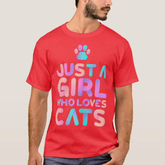 Camiseta Só Uma Menina Que Ama Gatos E Gato