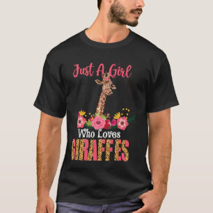 Camiseta Só Uma Menina Que Ama Girafas Florais Bonita Giraf