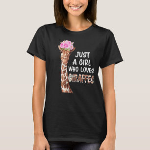 Camiseta Só Uma Menina Que Ama Girafas Meninas Bonitas