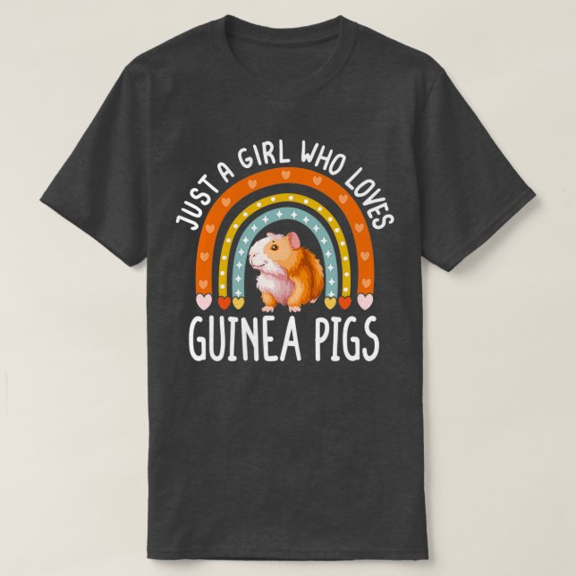 Camiseta Só Uma Menina Que Ama Guiné Pica Arco-Íris Cute Ca (Frente do Design)