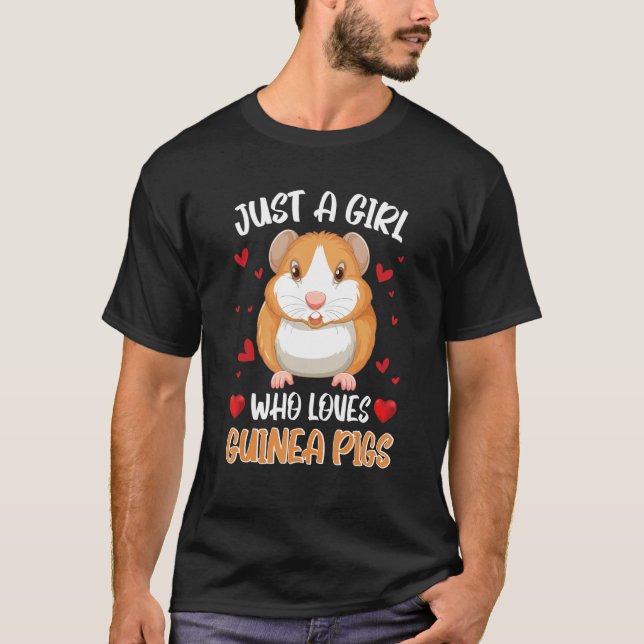 Camiseta Só Uma Menina Que Ama Guiné Pigs Cavy Para Meninas (Frente)