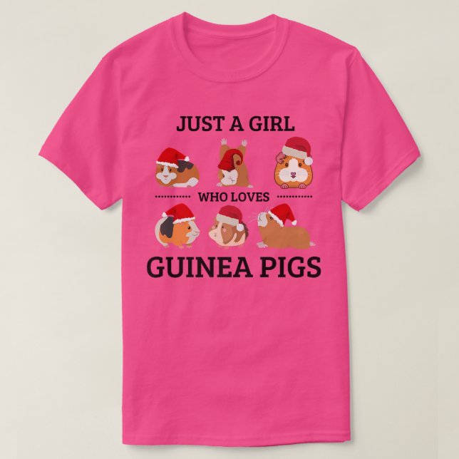 Camiseta Só Uma Menina Que Ama Guiné Suína Bonita Porco (Frente do Design)
