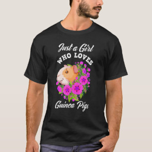 Camiseta Só Uma Menina Que Ama Guiné Suína Bonita Porco