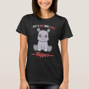 Camiseta Só Uma Menina Que Ama Hippopotamus