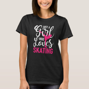 Camiseta Só Uma Menina Que Ama Ice Patinando Uma Mulher Ice
