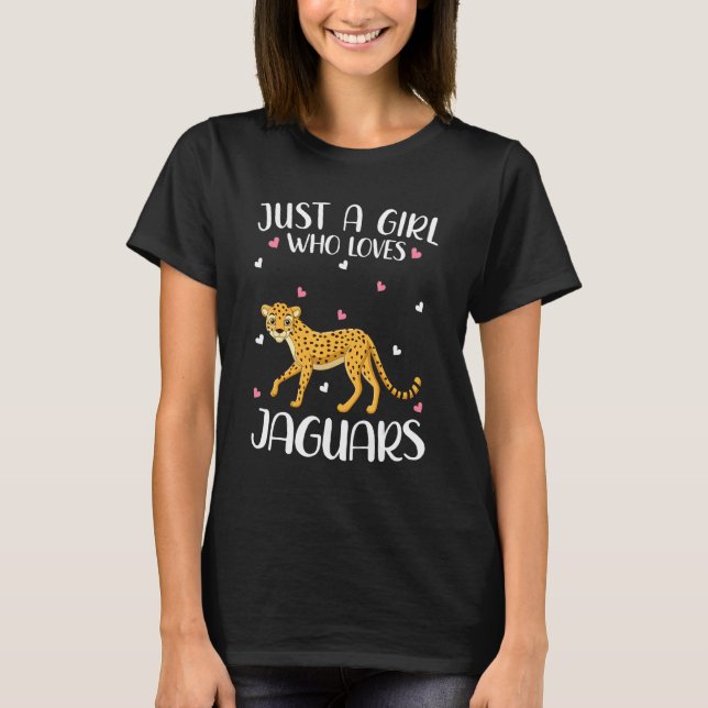 Camiseta Só Uma Menina Que Ama Jaguares Para Meninas (Frente)