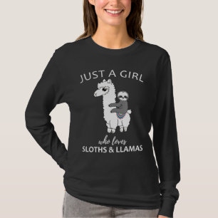 Camiseta Só Uma Menina Que Ama Lama E Lhamas Meninas