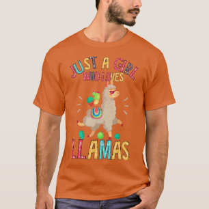 Camiseta Só Uma Menina Que Ama Lhamas Bonitas Dão Presentes