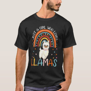 Camiseta Só Uma Menina Que Ama Lhamas Para Meninas